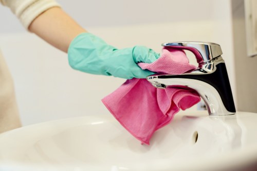 Kitchen and bathroom domestic cleaning service for a London property