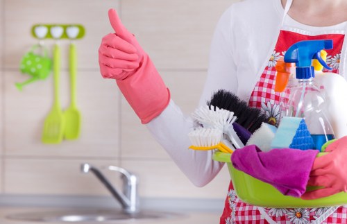 Detailed post-construction cleaning in a London flat with modern fittings
